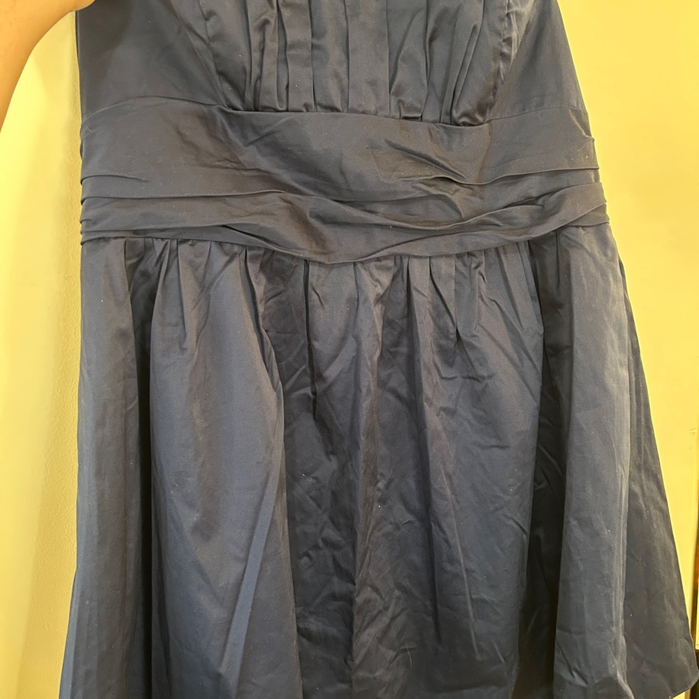 David's Bridal Strapless Dress in Navy Blue